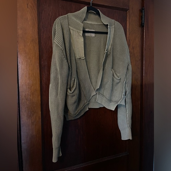 EUC We The Free Worn Thru Surplus Cardi in Olive - Picture 3 of 8